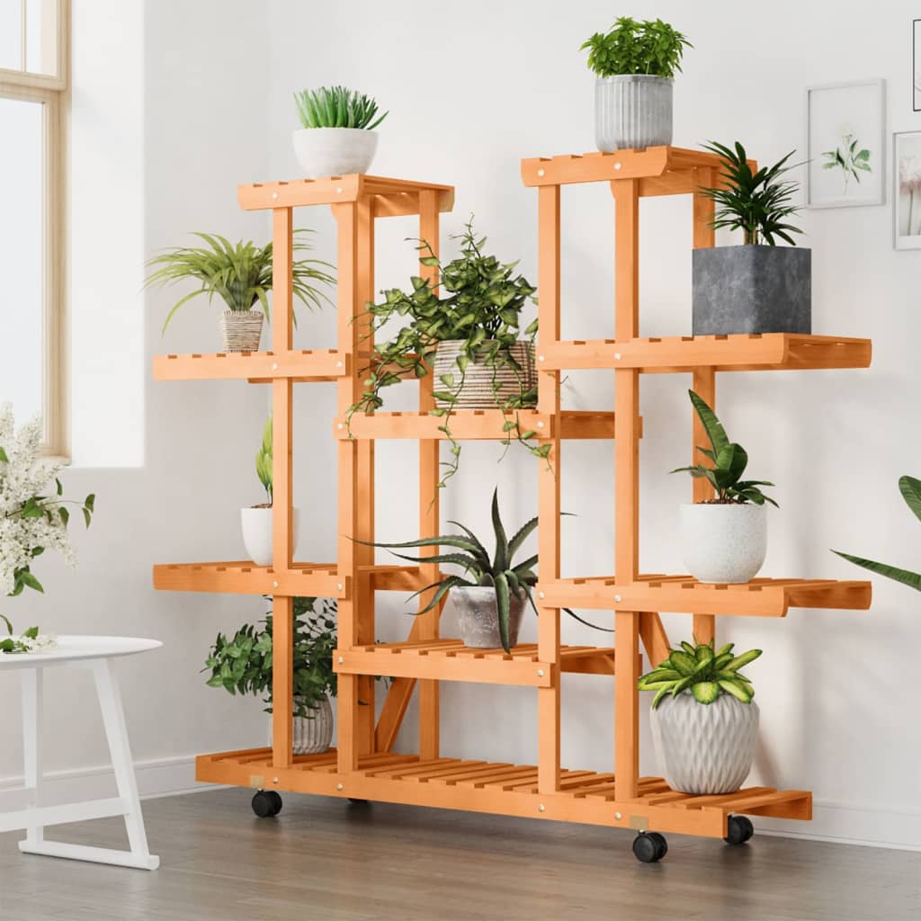 Vidaxx augalų stovas su ratukais 110x25x115 cm pušies masyvo