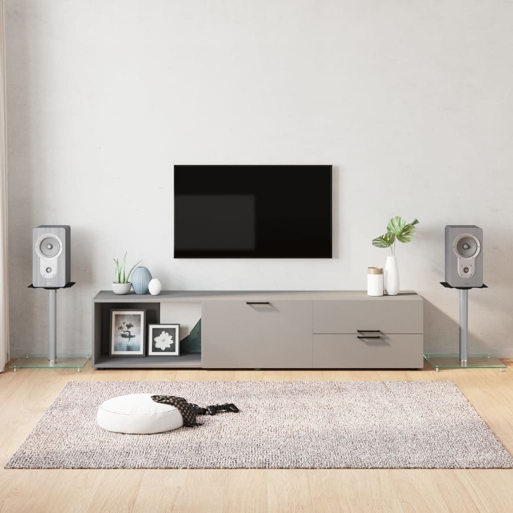 Vidaxl -højttaler står 2 stk 1 søjle tempereret glas sølvfarvet