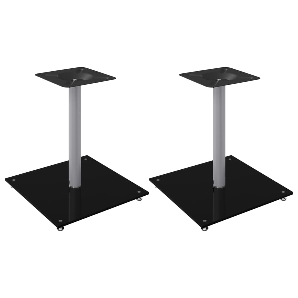 Vidaxl supports d'enceintes 2 pcs 1 pilier verre trempé noir et argent