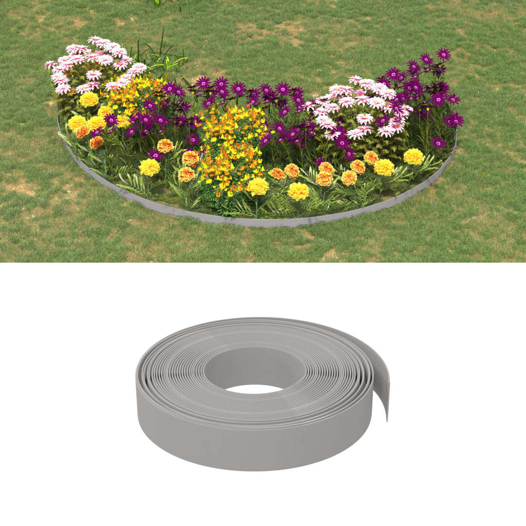 Vidaxl Gartenkante 10 m 10 cm Polyethylen grau