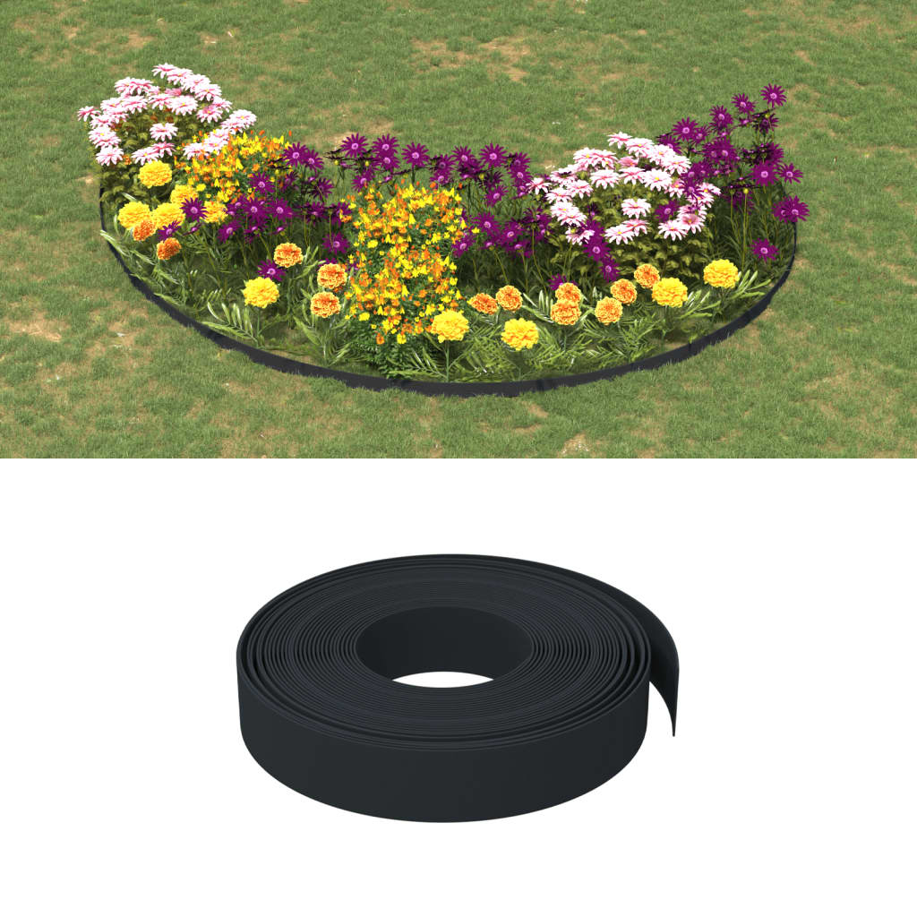 Vidaxl Gartenbegrenzung 10 m 10 cm Polyethylen schwarz