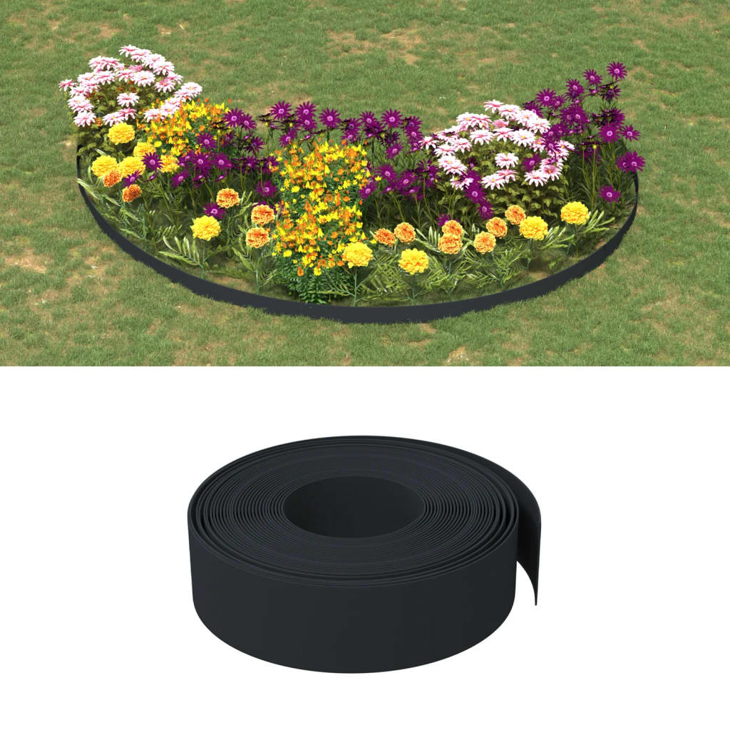 Vidaxl Gartenkante 10 m 15 cm Polyethylen schwarz