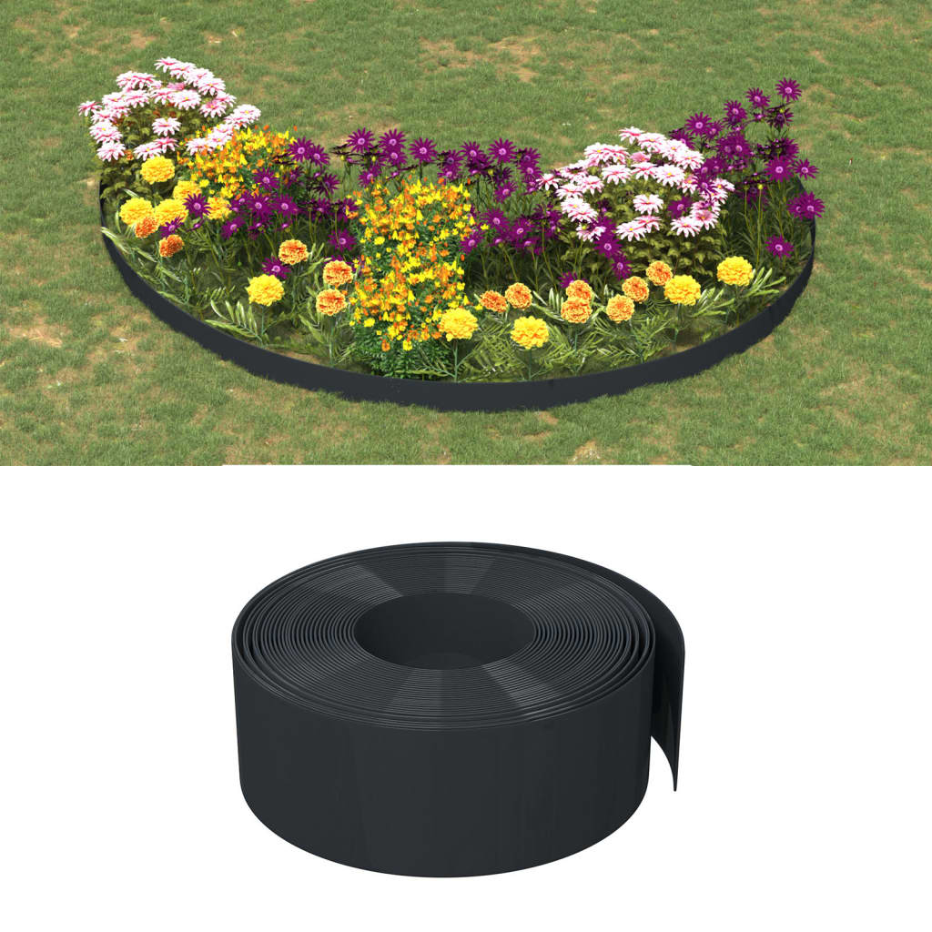 Vidaxl Gartenkante 10 m 20 cm Polyethylen schwarz