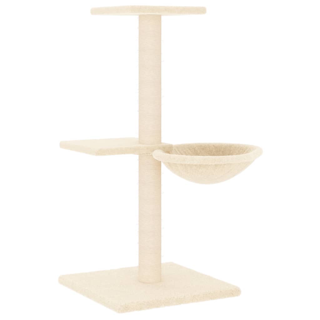 Vidaxl kattemøbler med sisal skrabe stolper 72 cm creme -farvet