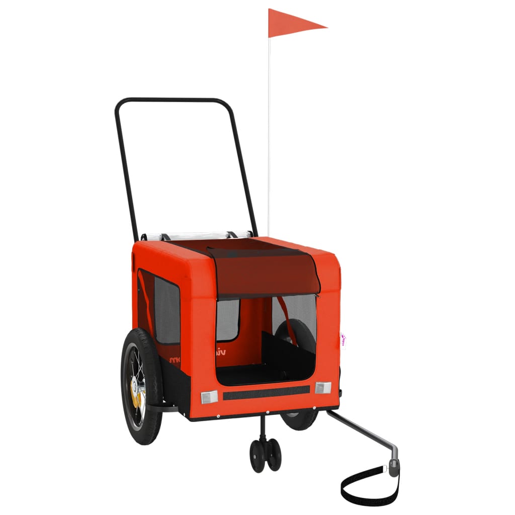 VidaXL koiran pyörän perävaunu oxford kangas ja rauta oranssi ja musta