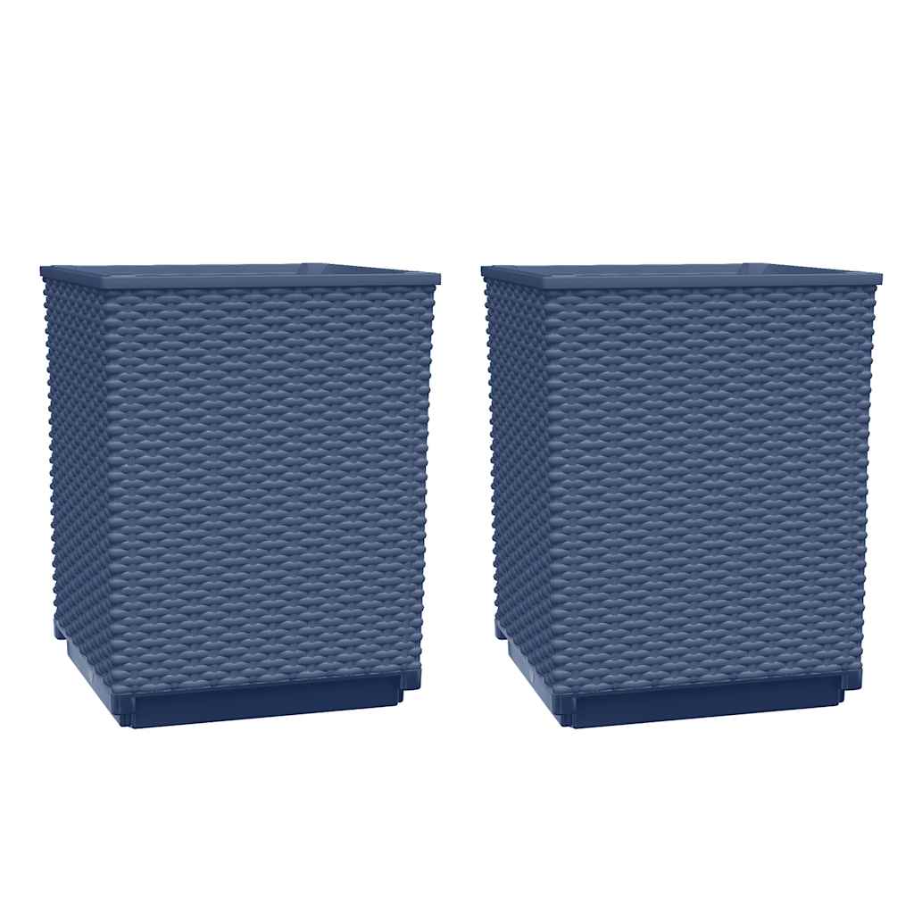 Vidaxl planters 2 pcs 30x30x37 cm polypropylene blue-grey