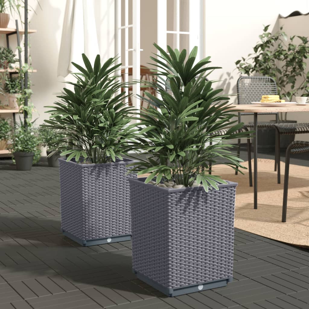 Vidaxl planters 2 pcs 30x30x37 cm polypropylene blue-grey