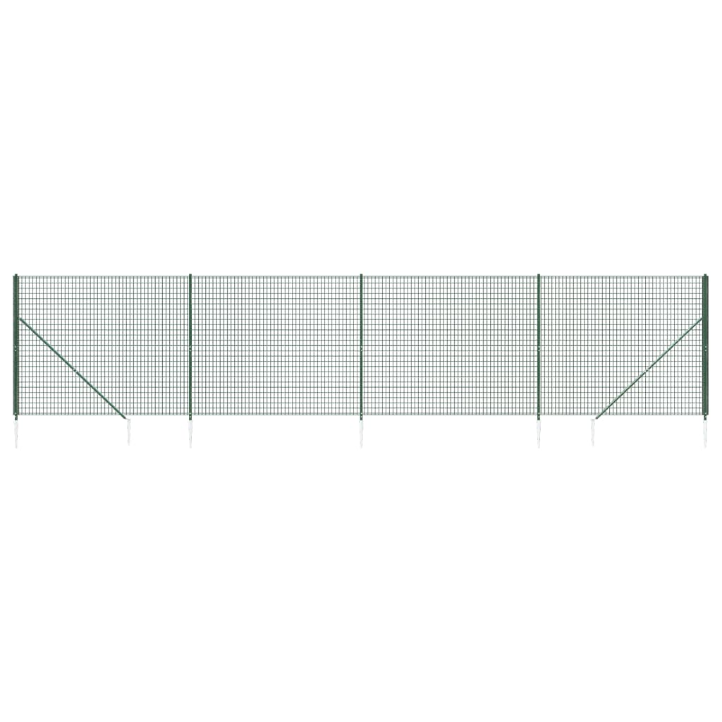 Vidaxxl Wire Mesh Plot se zemními kotvami 1,8x10 m zelená