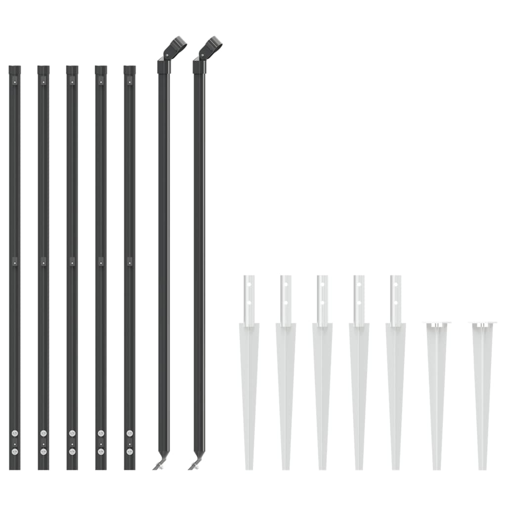 VidaXL Wire Mesh Fence with Ground Anchors 1.1x10 m Anthracite