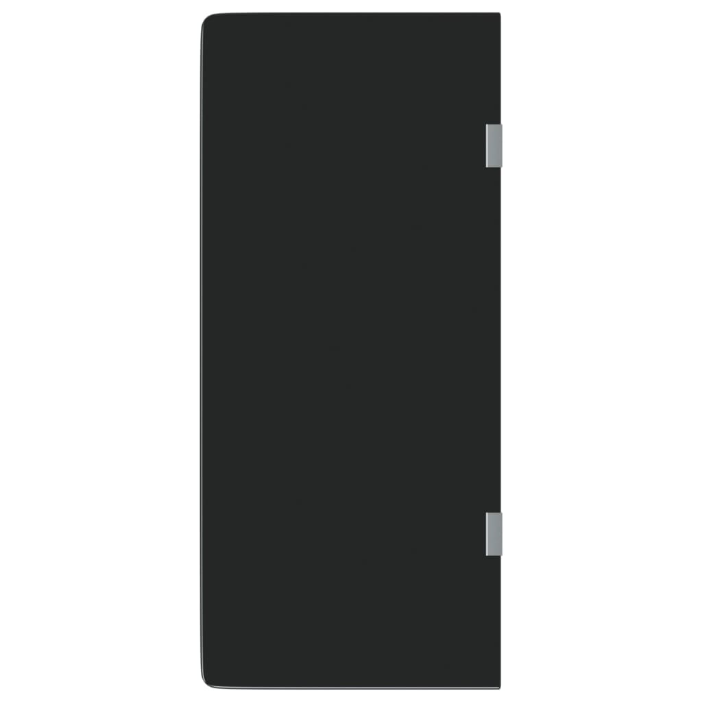 VidaXL Cloison d'urinoir montée 90x40 cm verre trempé noir