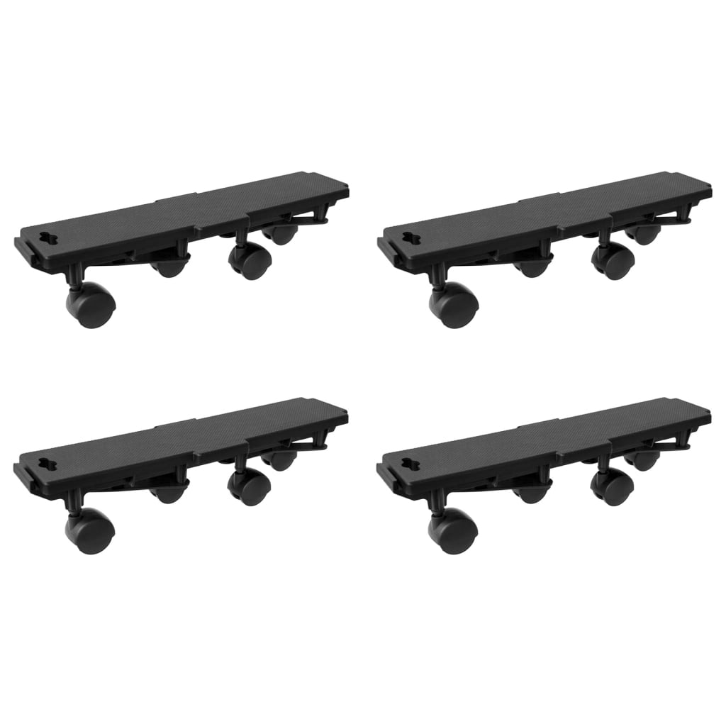 Vidaxl Flytende hunde med 4 hjul 4 stk 170 kg polypropylen sort