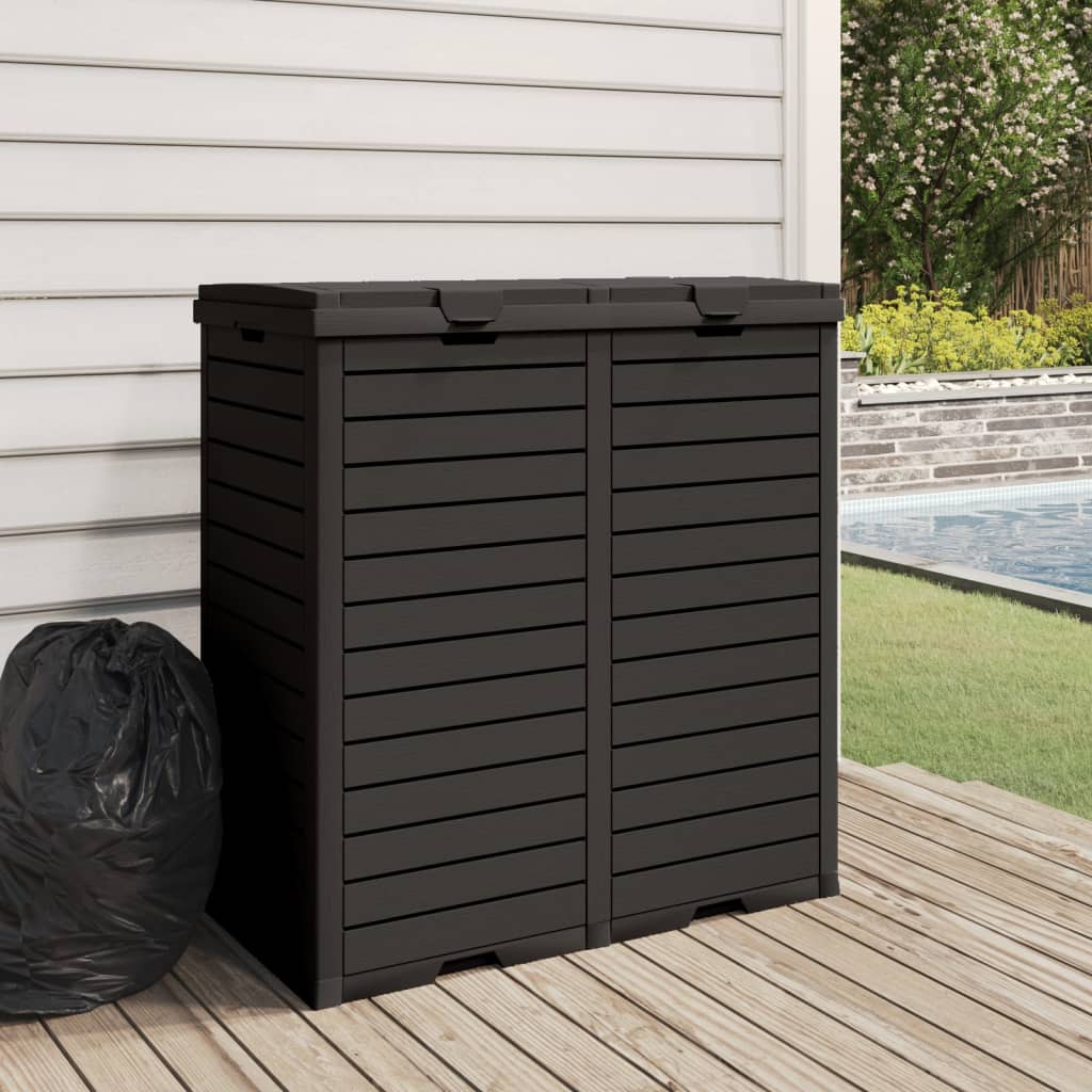 VidaXL Poubelle pour jardin 78x41x86 cm polypropylène noir