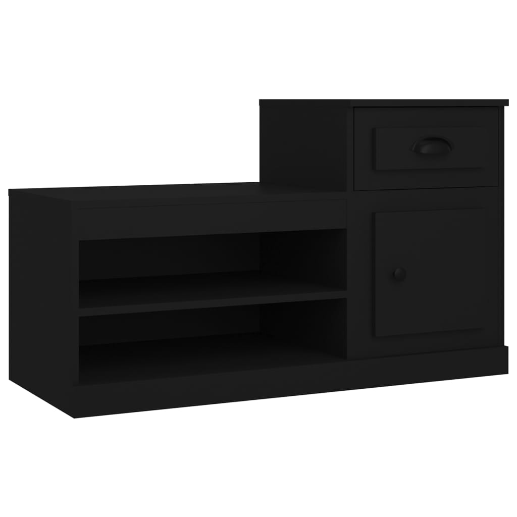Scarpiera Vidaxx 100x42x60 cm rifinita in legno nero