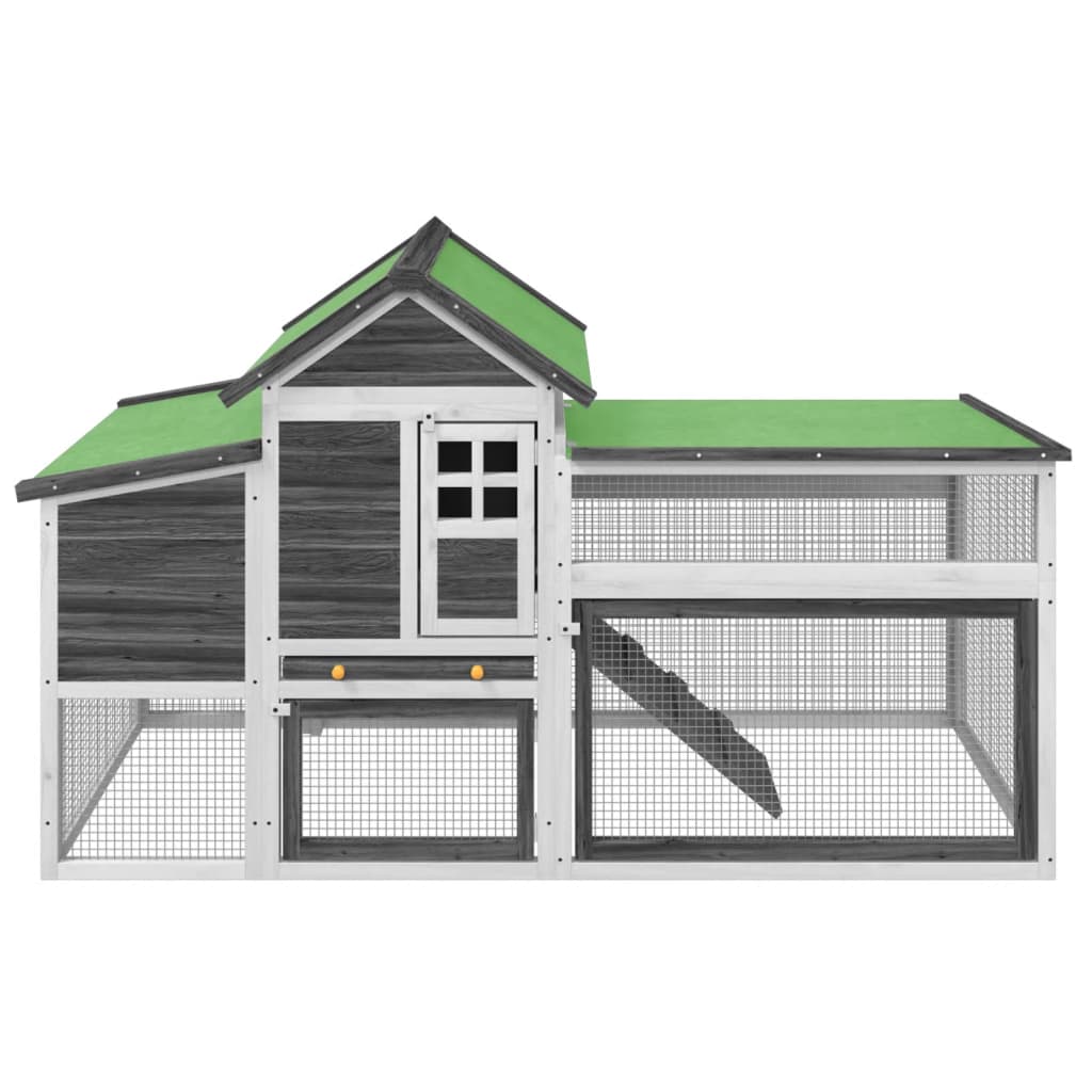 Vidaxl Chicken Coop 186.5x58.5x113 cm pevné borovice dřevo šedá