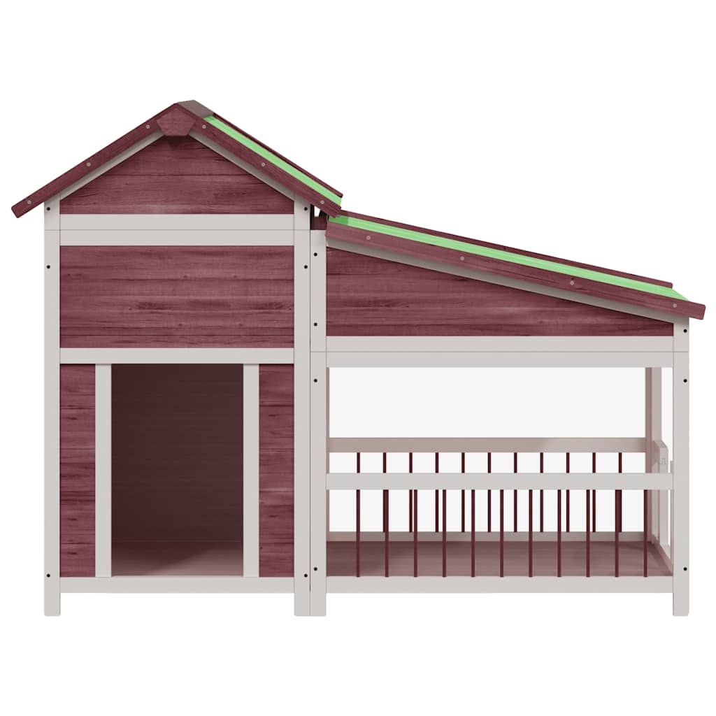 Vidaxxl Doghouse 143x60,5x109 cm trden borov les mocha obarvana