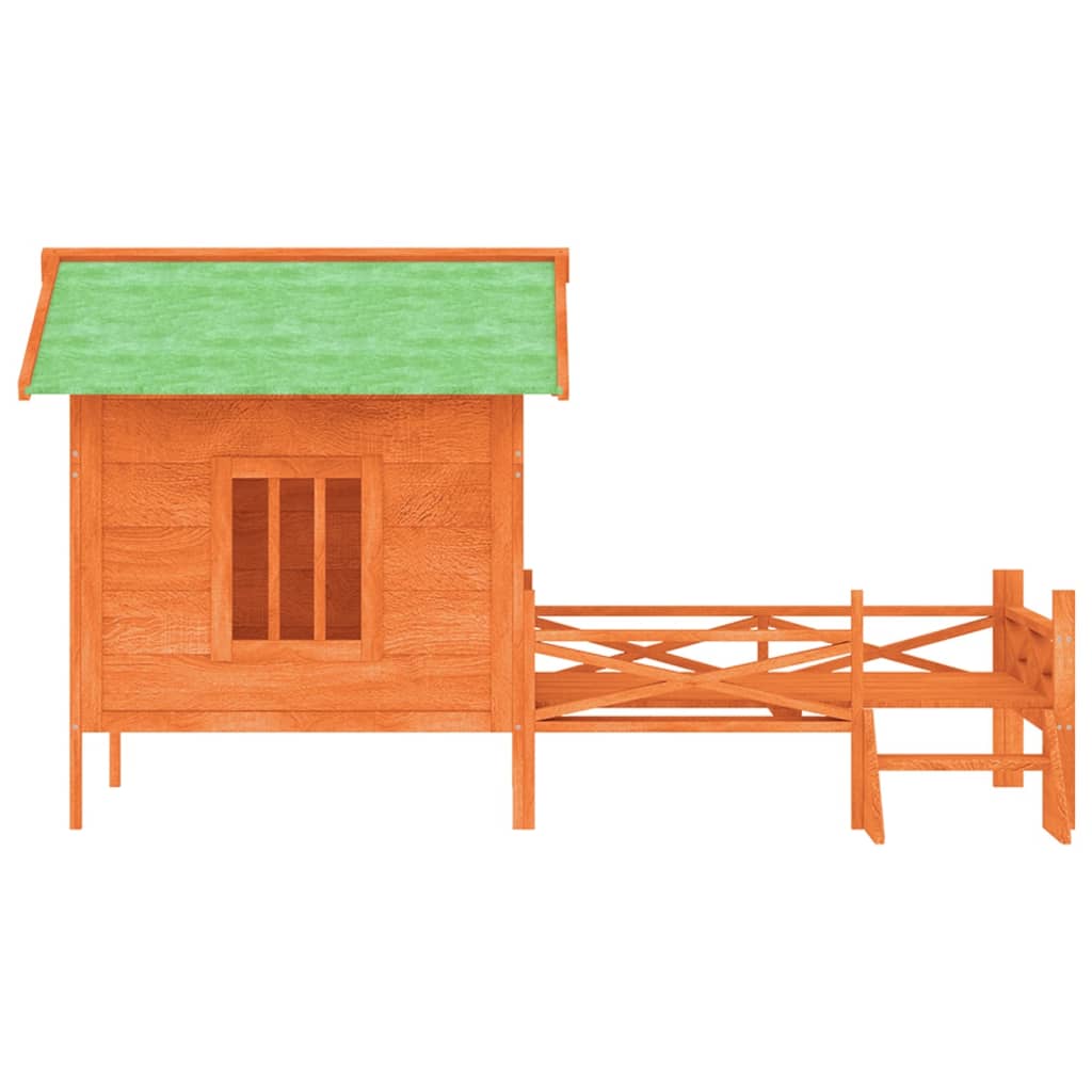 Vidaxl hondenhok 159x120x88,5 cm massief grenenhout bruin