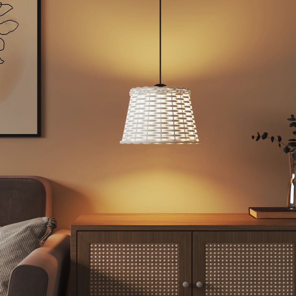 Vidaxx Deckenlampenschirm ø25x17 cm Korbweide weiß