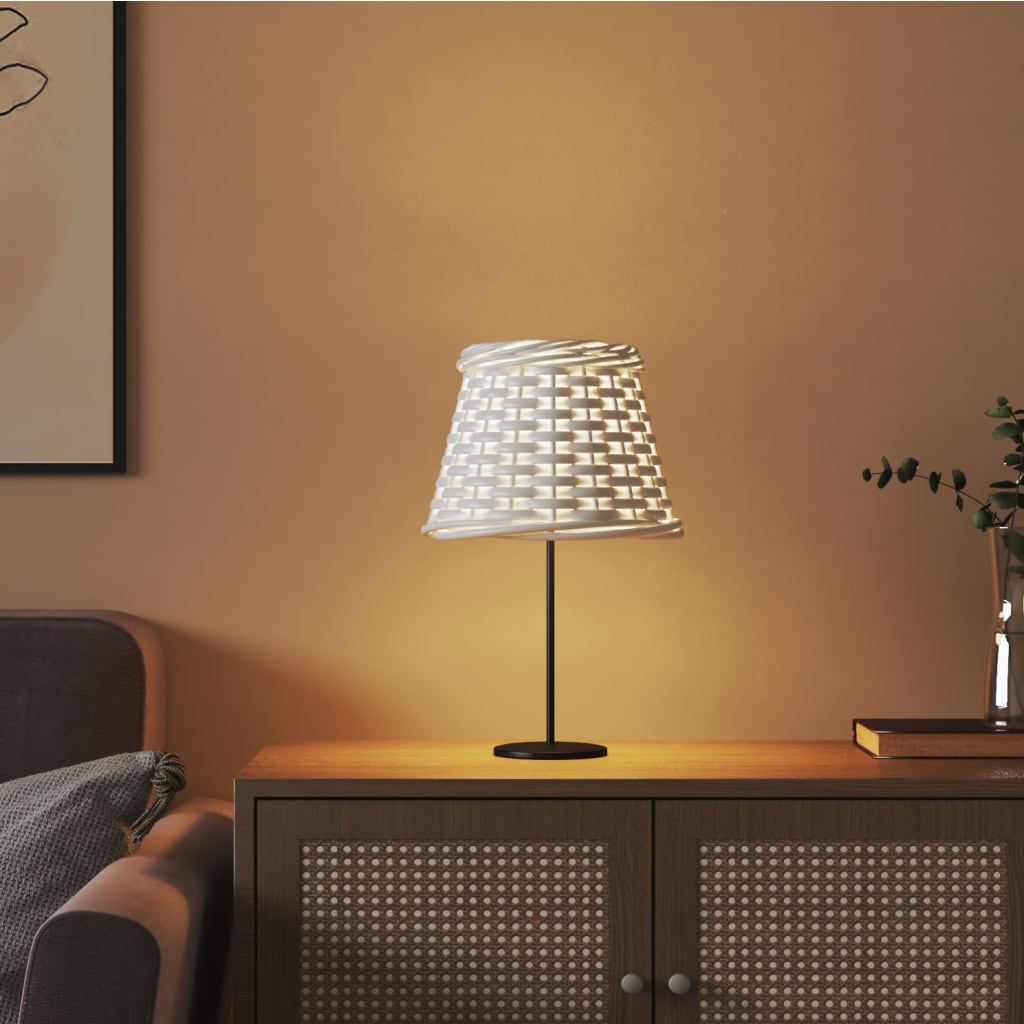 VidaXL Lampenschirm ø15x12 cm Korbgeflecht weiß