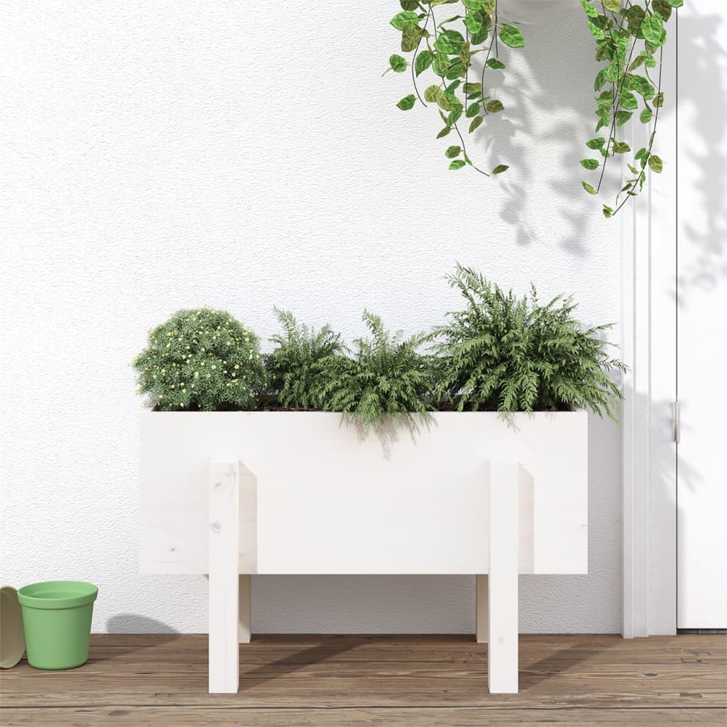 Vidaxl planter 62x30x38 cm solid pinewood white