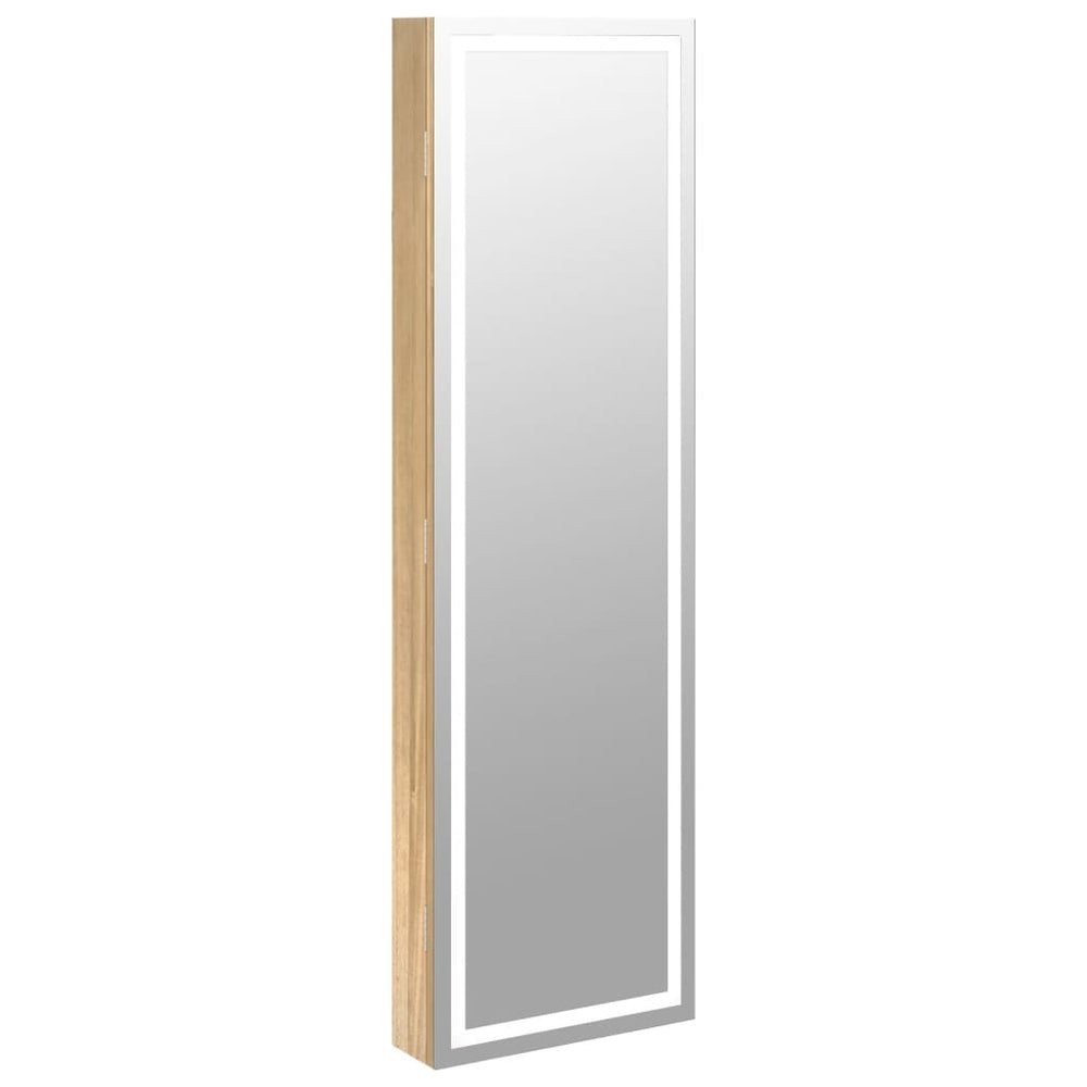 VidaXL Wall-Mounted Jewelry Cabinet with Mirror and LED