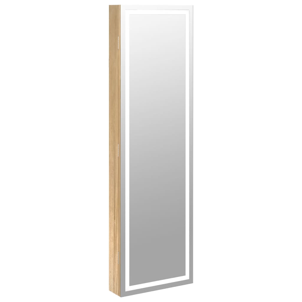 VidaXL Wall-Mounted Jewelry Cabinet with Mirror and LED