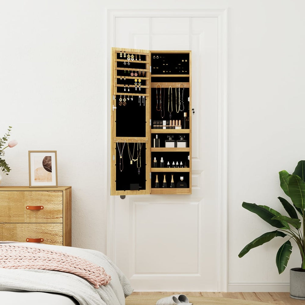 VidaXL Wall-Mounted Jewelry Cabinet with Mirror and LED