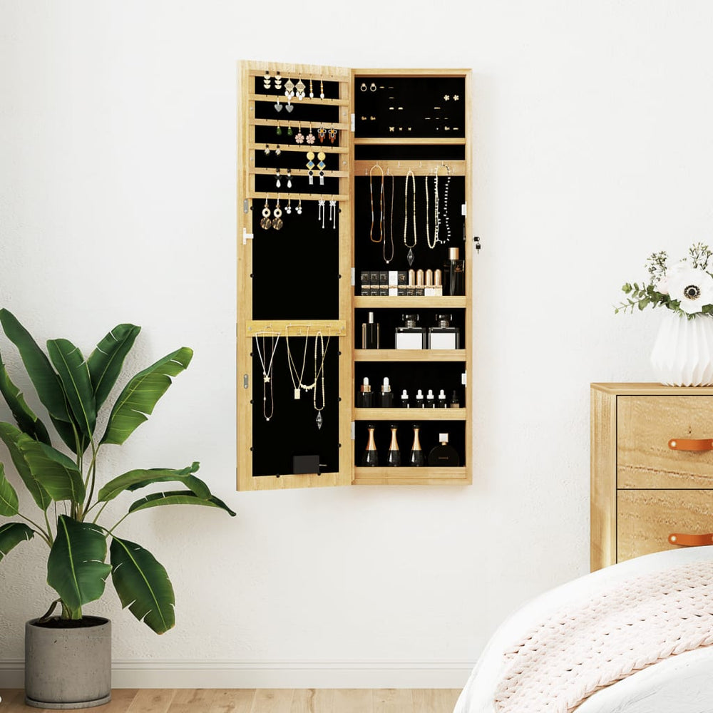 VidaXL Wall-Mounted Jewelry Cabinet with Mirror and LED