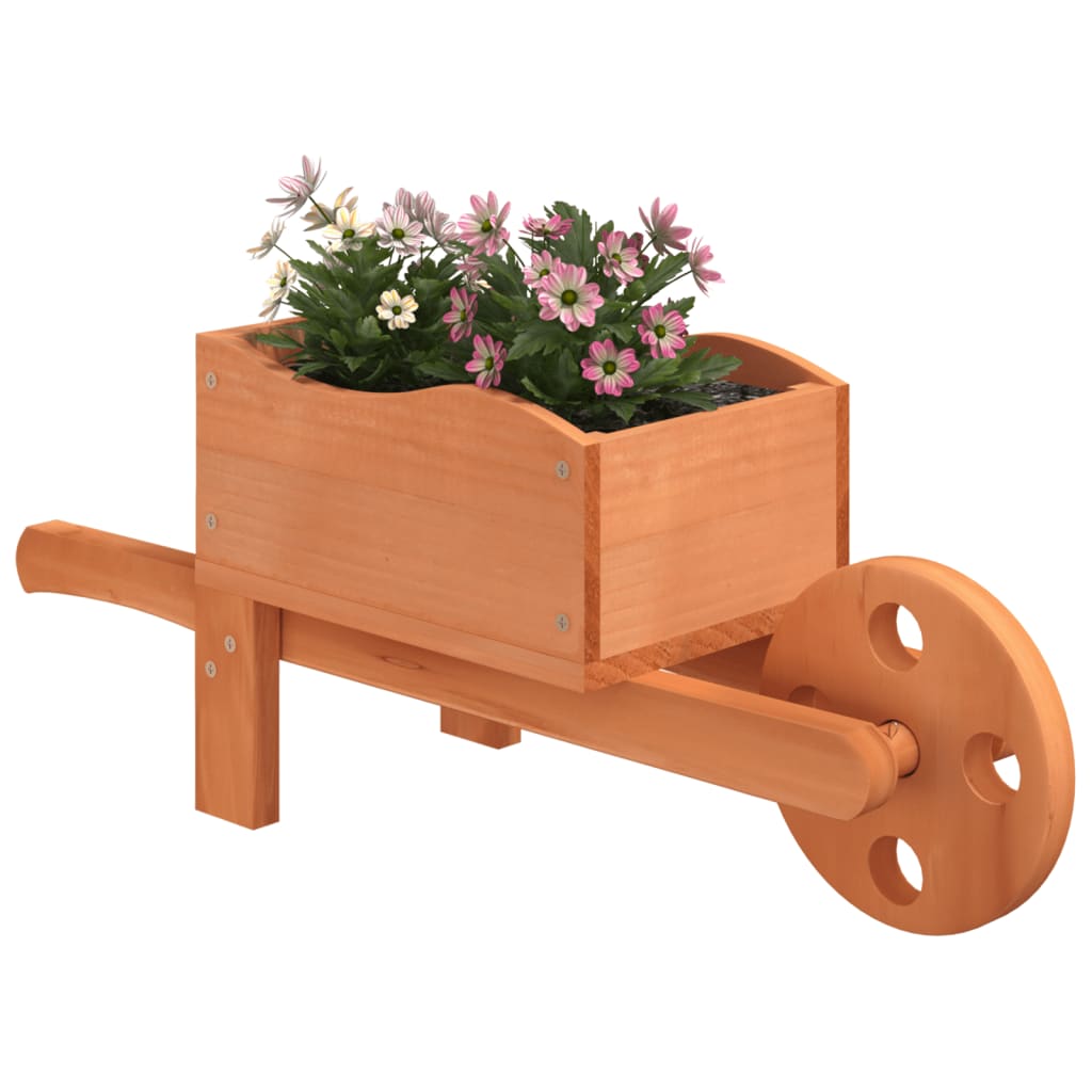 Vidaxl planter wheelbarrow 2 pcs 47x15x19 cm solid pine wood
