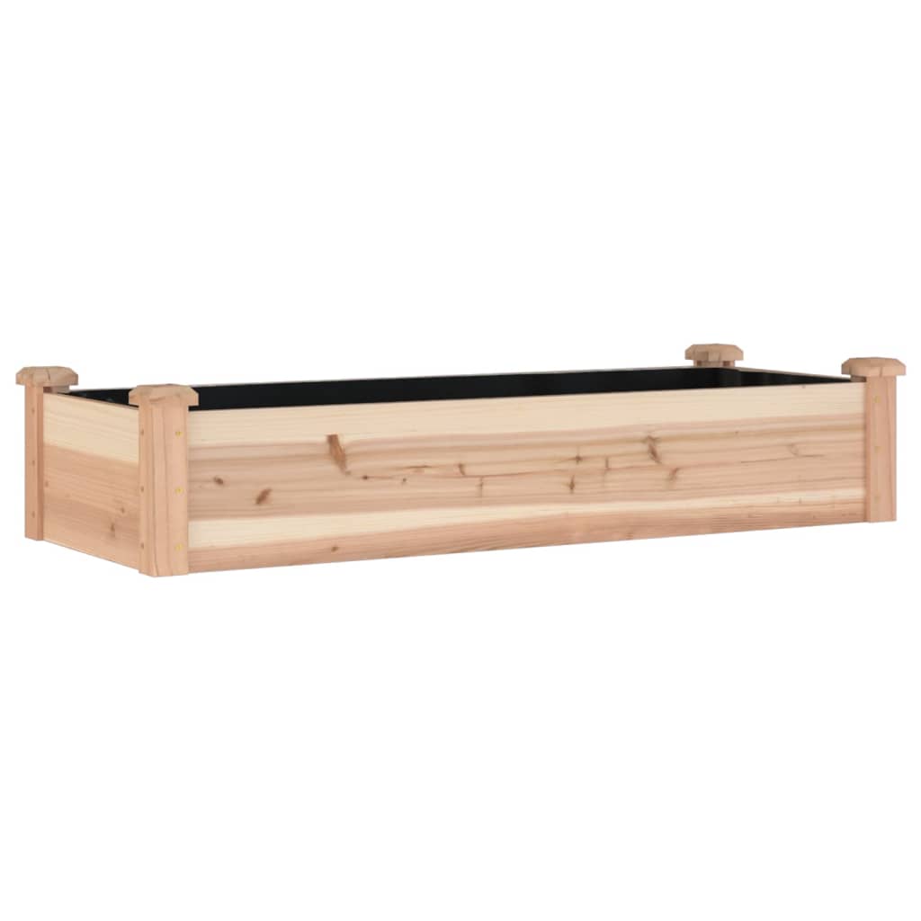 Vidaxl Raised Planter with Liner 120x45x25 cm Solid Pine Wood