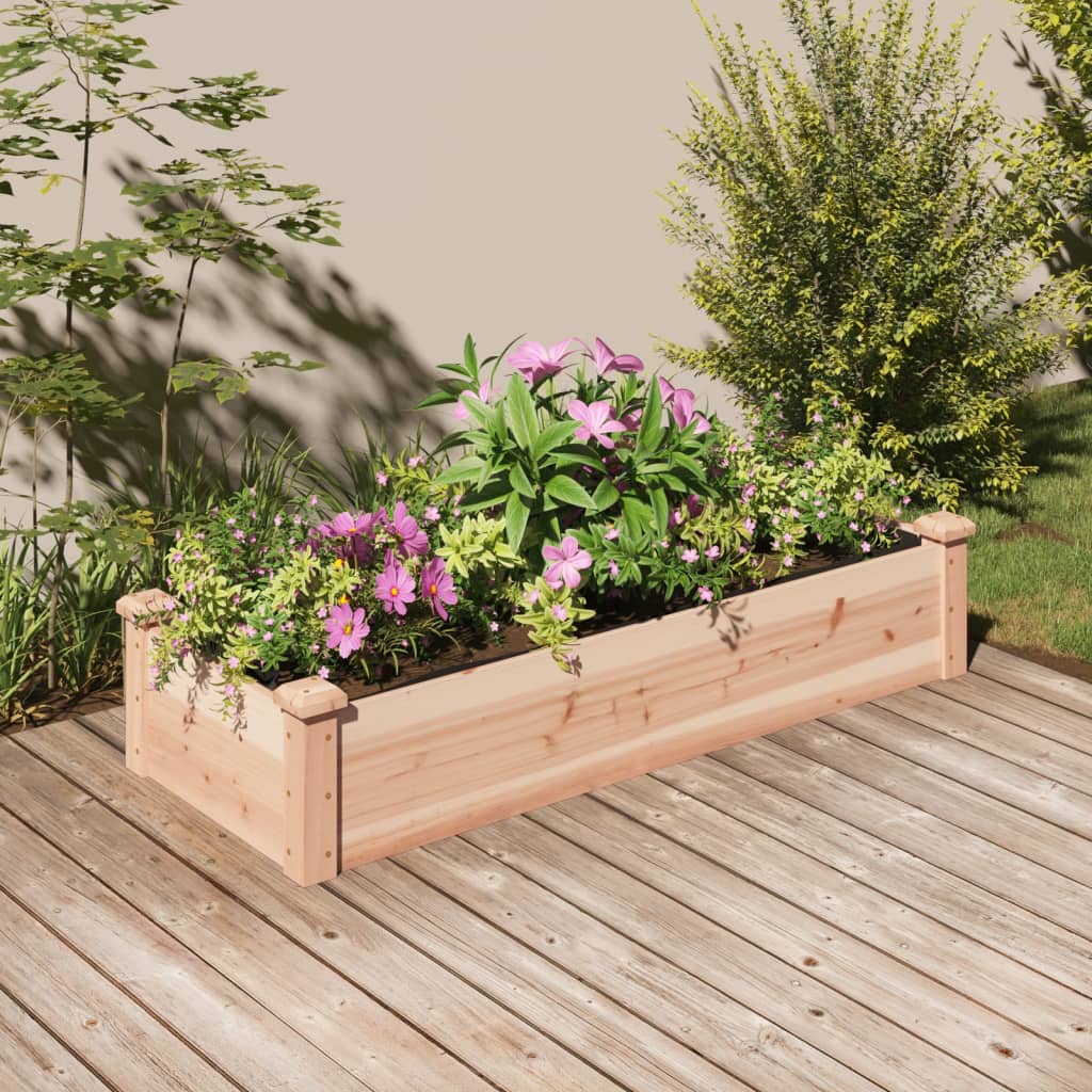 Vidaxl Raised Planter with Liner 120x45x25 cm Solid Pine Wood