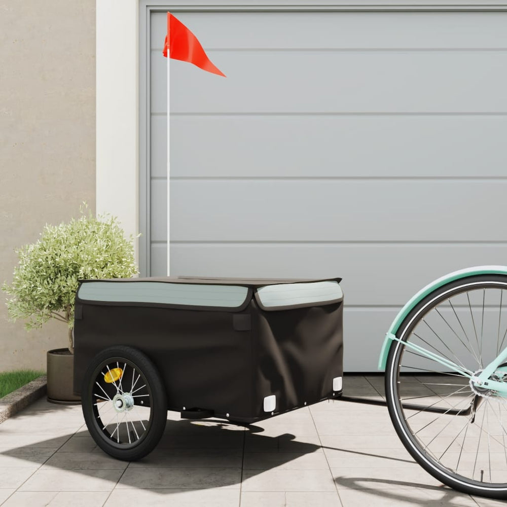 Remolque bicicleta vidaxxl 45 kg hierro negro y gris