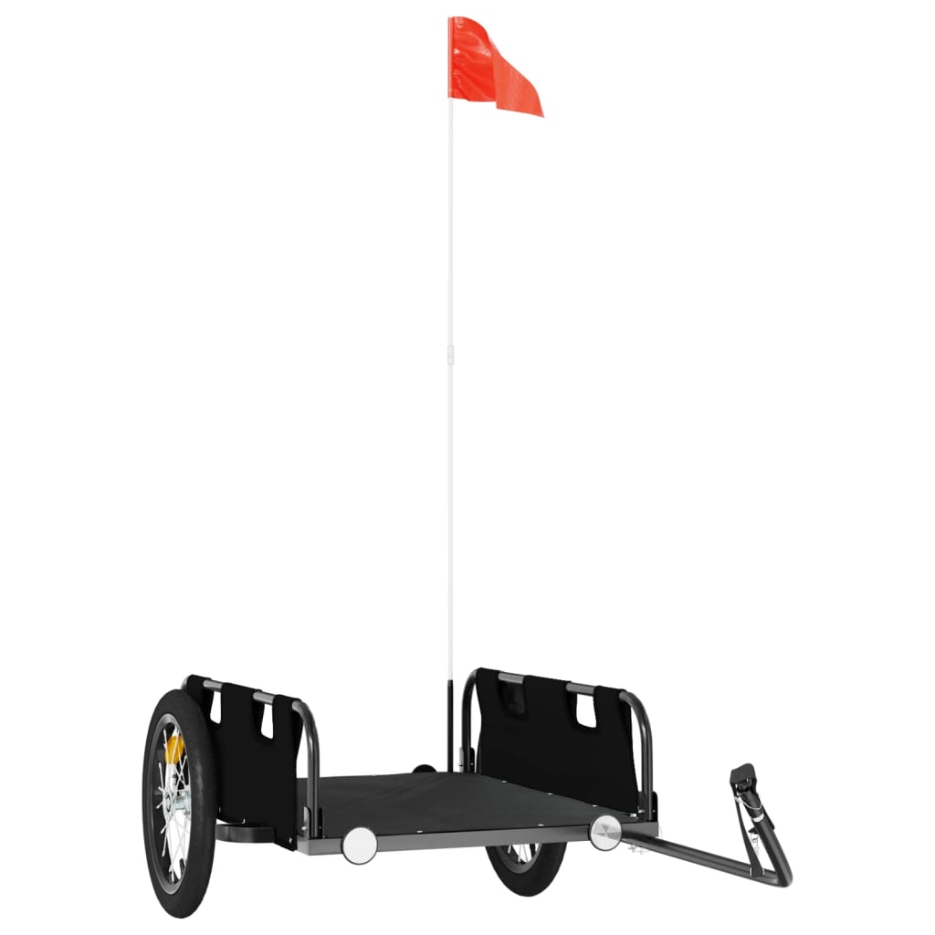 Ремарке за велосипед Vidaxl Оксфорд плат и желязо черно