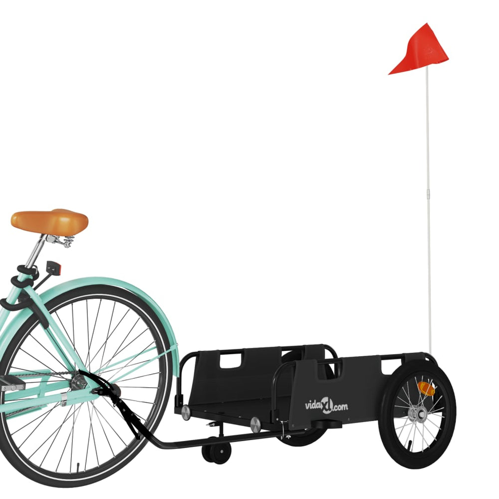 Vidaxl bicycle trailer oxford fabric and iron black