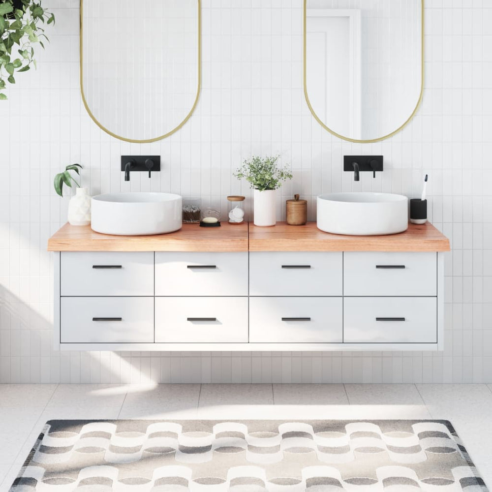 Vidaxx encimera de lavabo 180x60x (2-6) cm madera maciza tratada marrón claro