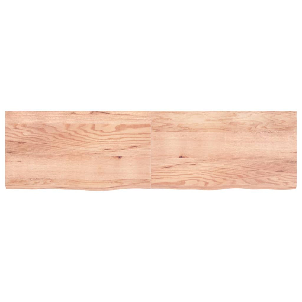 Vidaxl washbasin top 220x60x(2-6) cm treated solid wood light brown