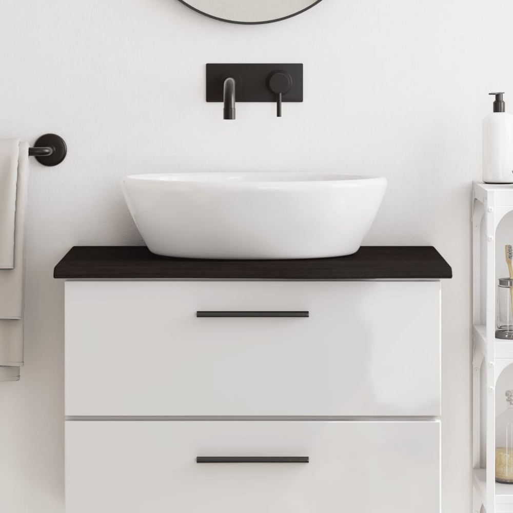 Bidaxx tvättställe topp 80x40x2 cm behandlat massivt trä mörkbrunt