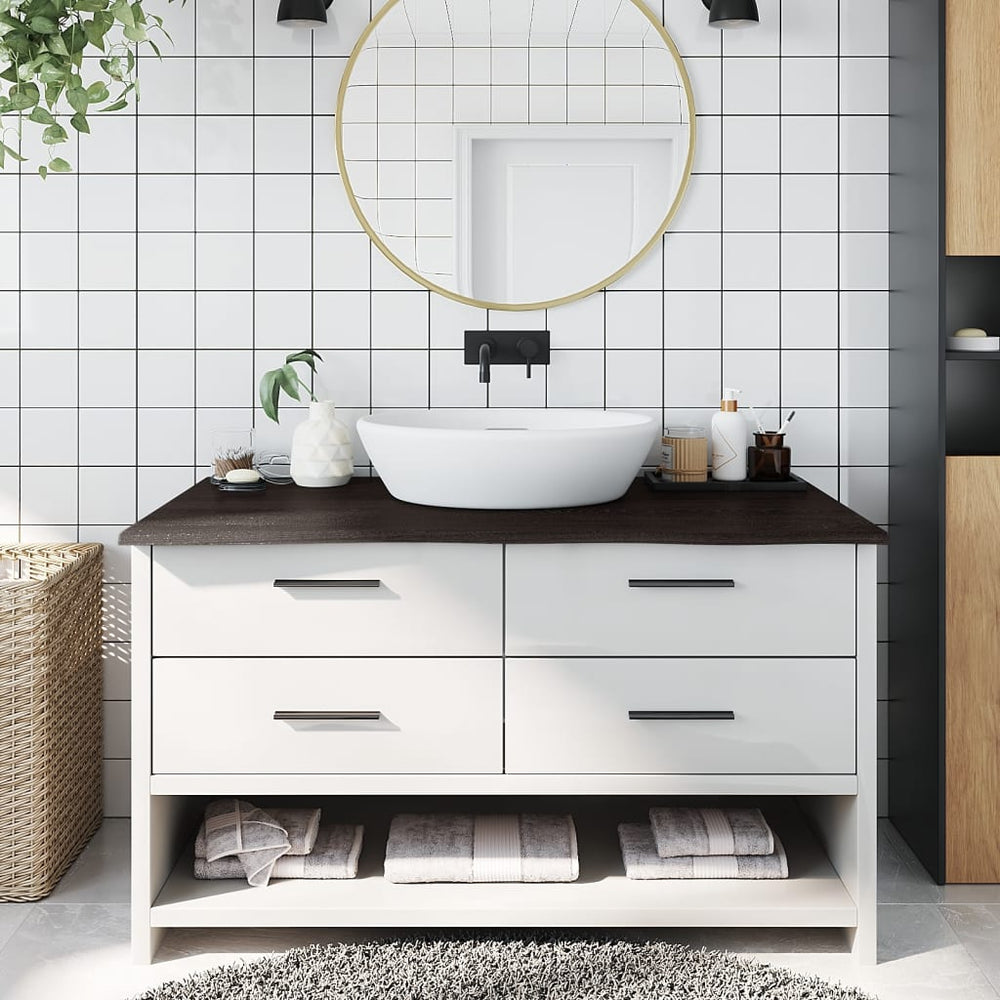 Vidaxx Washcasin Top 100x50x2 cm behandlat massivt trä mörkbrunt