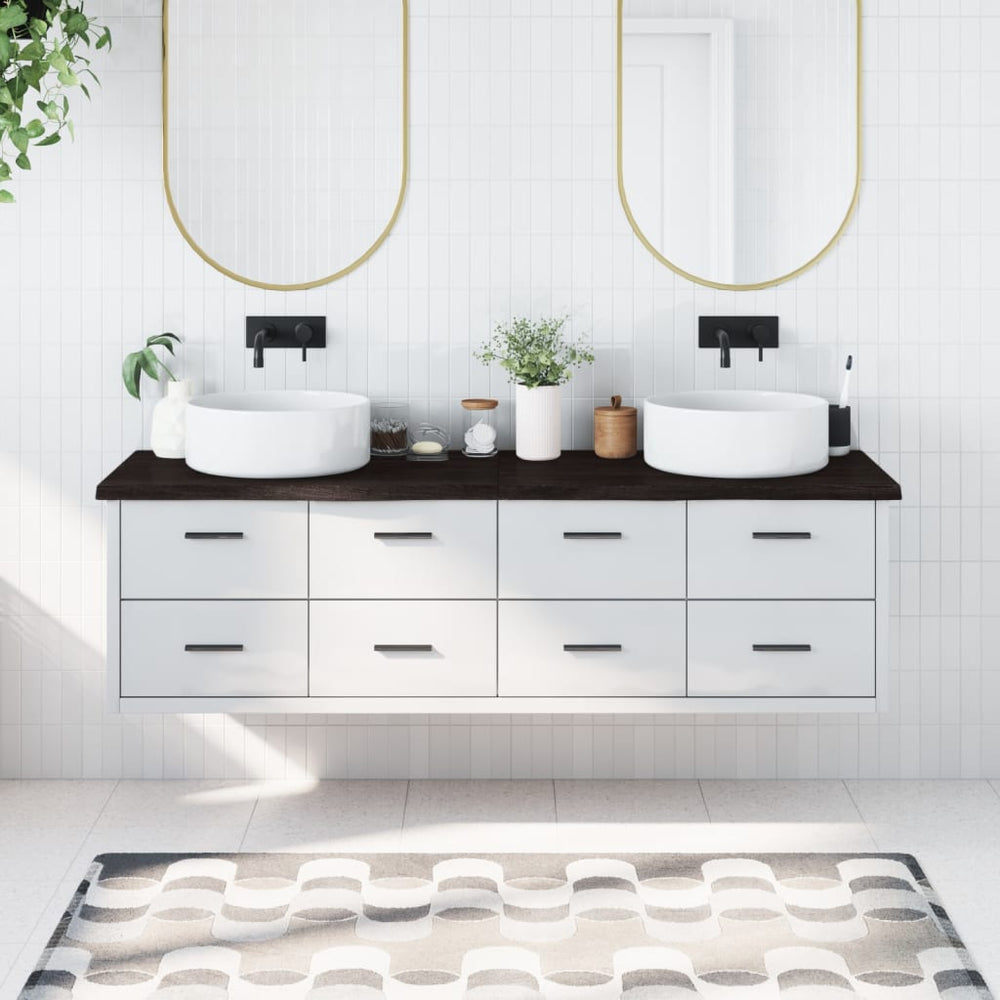 Vidaxx Washbasin Top 180x60x (2-4) cm behandlet massivt træ mørkebrun