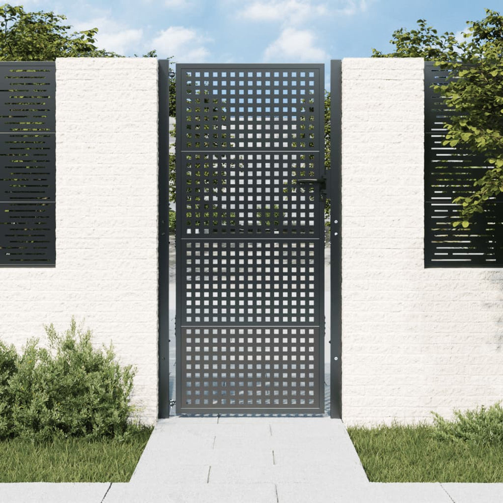 Vidaxl Gate 105x225 cm Stahl anthracit