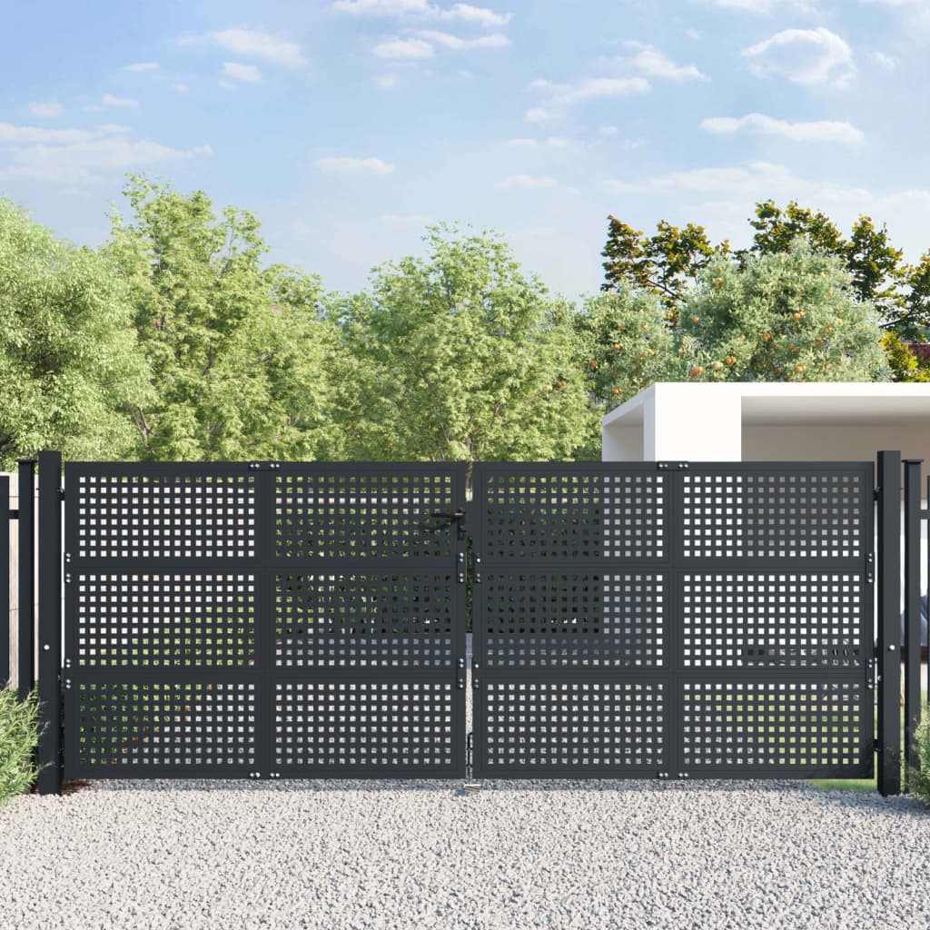 VidaXL Gate 400x175 cm steel anthracite-colored