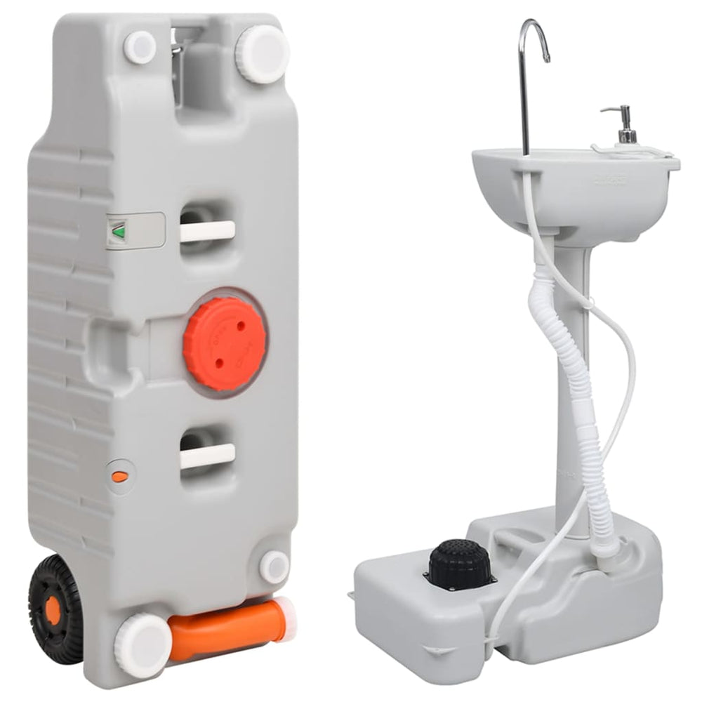 VidaXL Set lavello da campeggio e serbatoio dell'acqua portatile