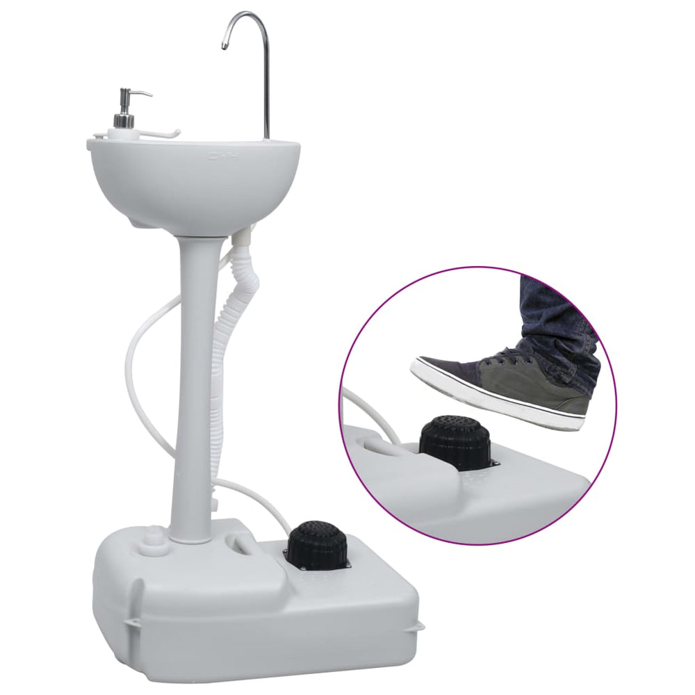 VidaXL Set lavello da campeggio e serbatoio dell'acqua portatile