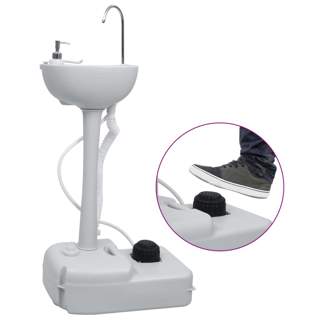 VidaXL Set lavello da campeggio e serbatoio dell'acqua portatile
