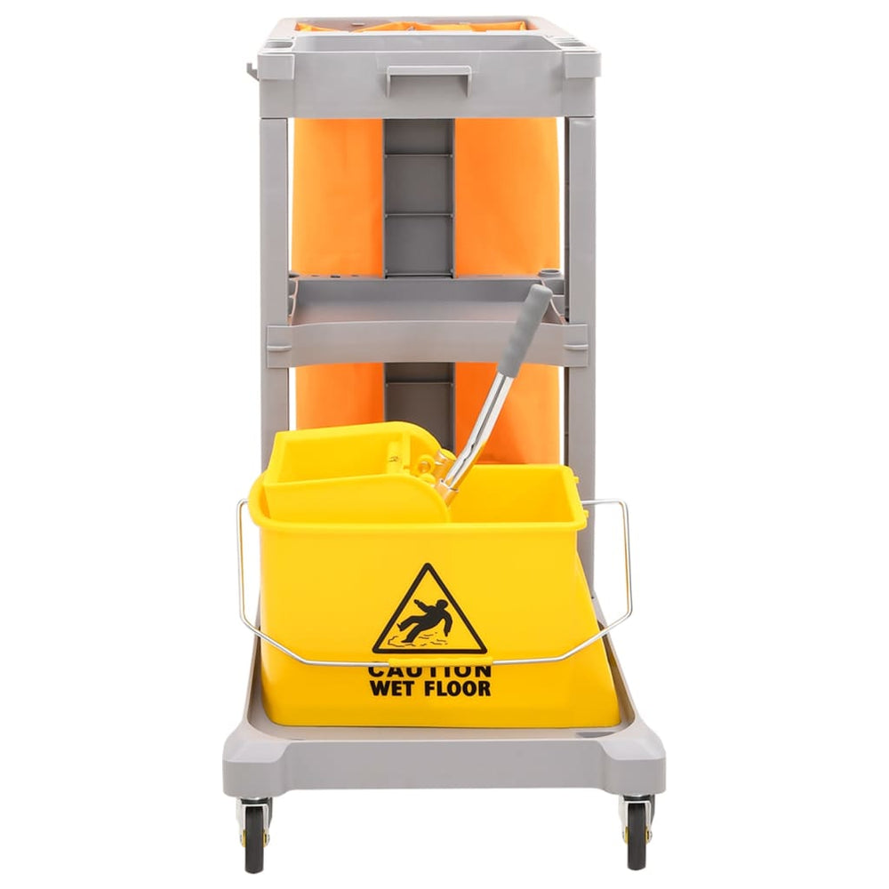 VidaXL Cleaning Trolley with Mop Bucket Polypropylene