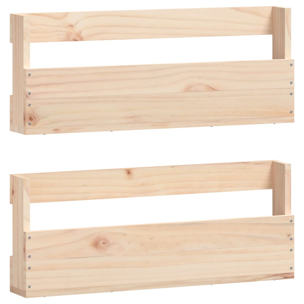 Vidaxl Wall Shoes Racks 2 St 59x9x23 cm Pine solide