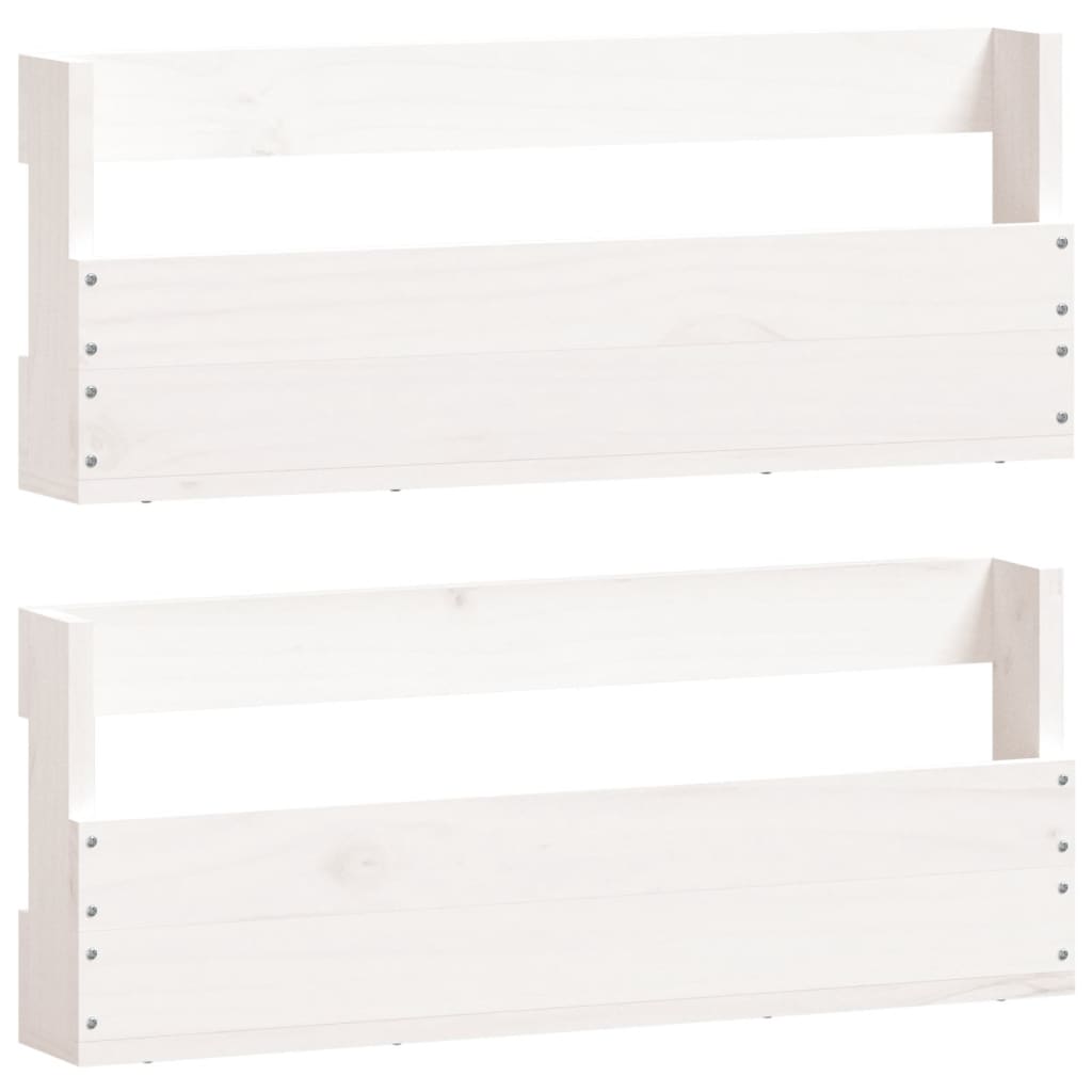 Racks de chaussures Vidaxl 2 ST 59x9x23 cm Pine solide blanc