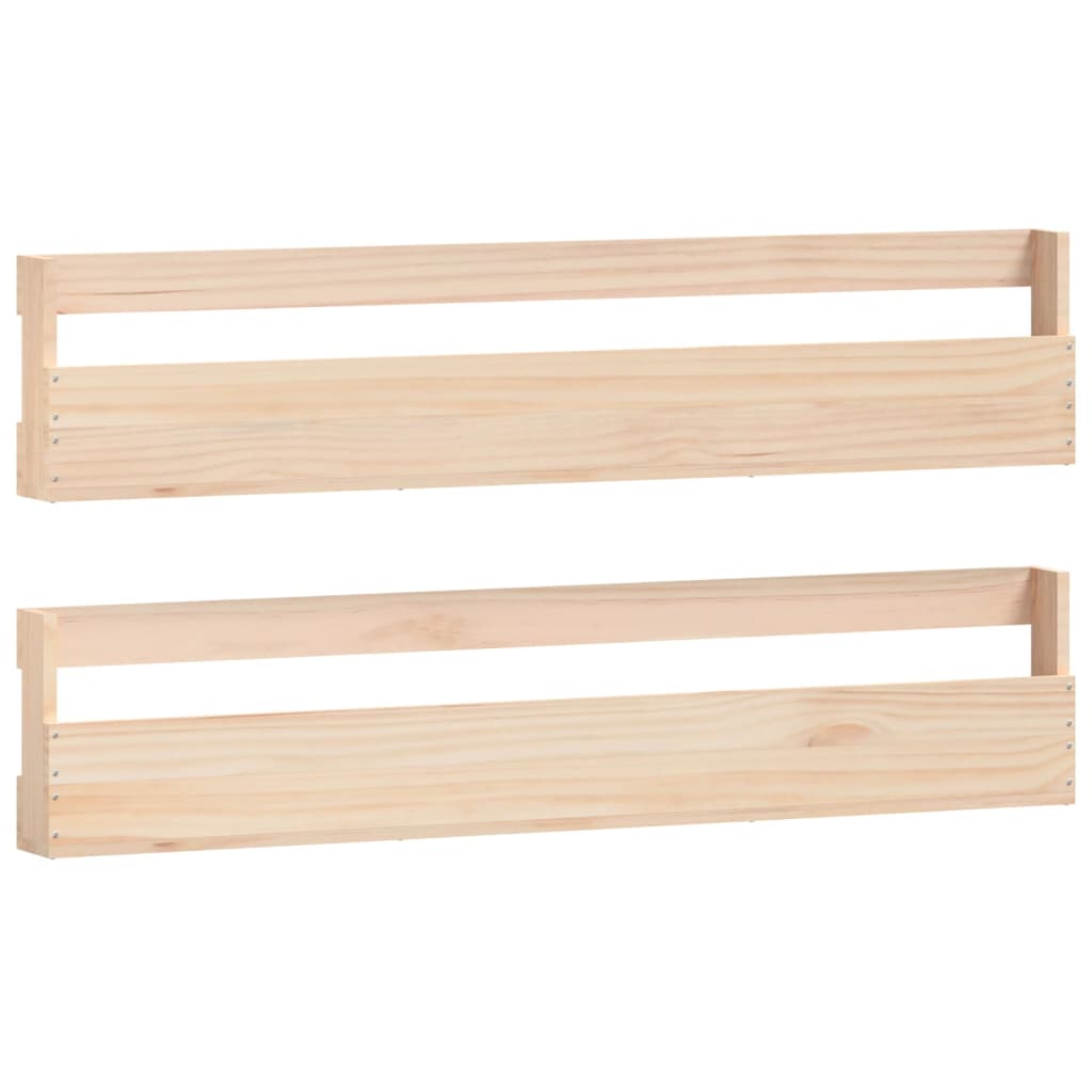 Vidaxl Wall Shoe Racks 2 pcs 110x9x23 cm Solid Pinewood