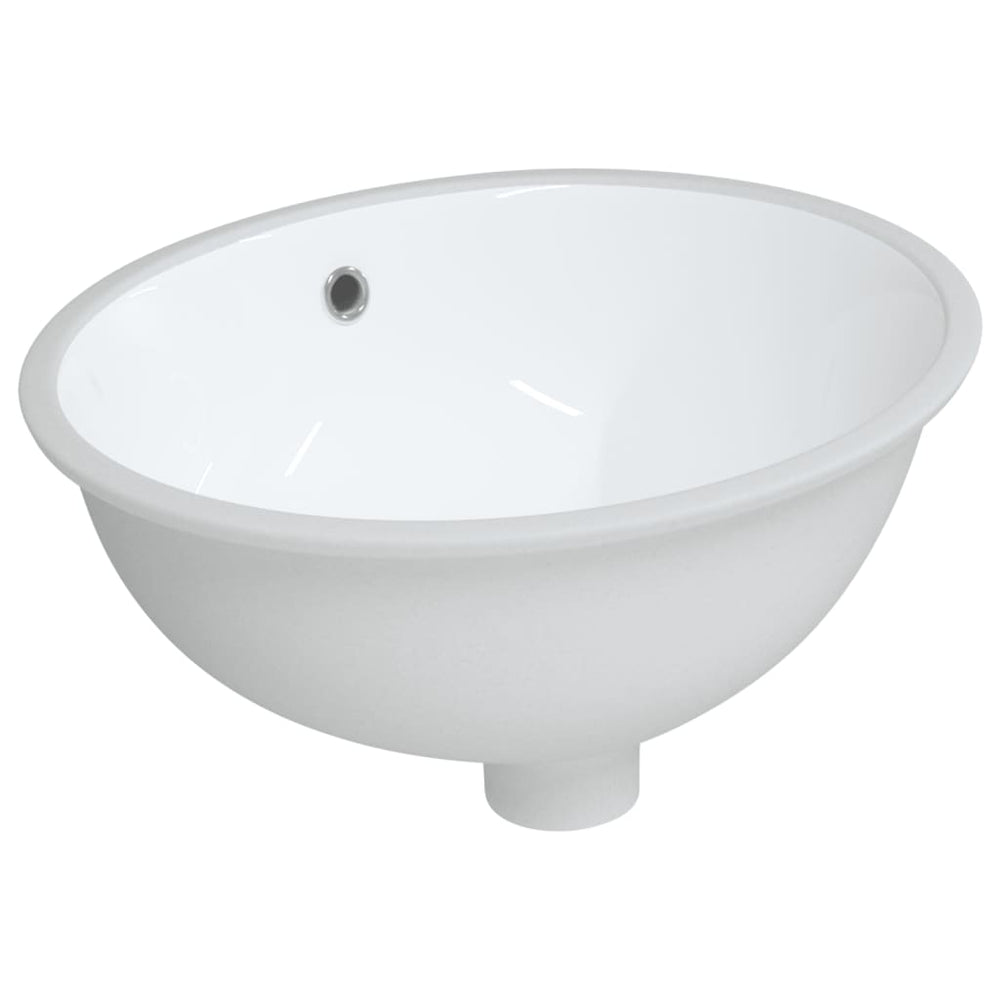 VidaXL Lavabo ovale 43x35x19 cm in ceramica bianca
