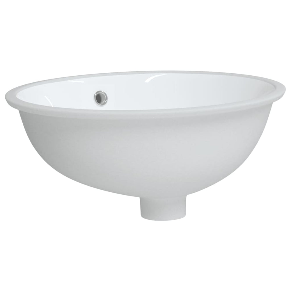 VidaXL Lavabo ovale 43x35x19 cm in ceramica bianca