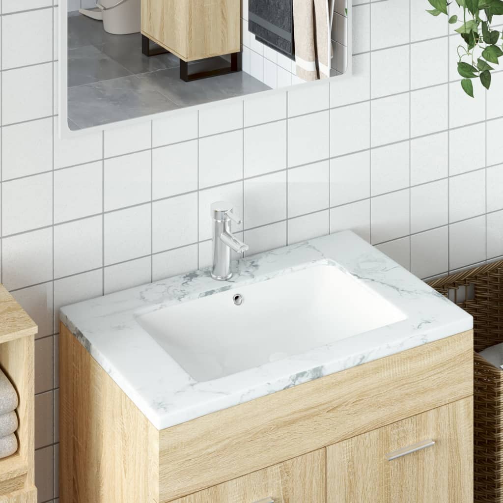 VidaXL Washbasin Rectangular 60x40x21 cm Ceramic White